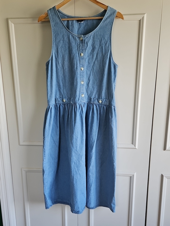 Lands' End Dresses & Skirts - Vintage Lands End Denim Midi Dress